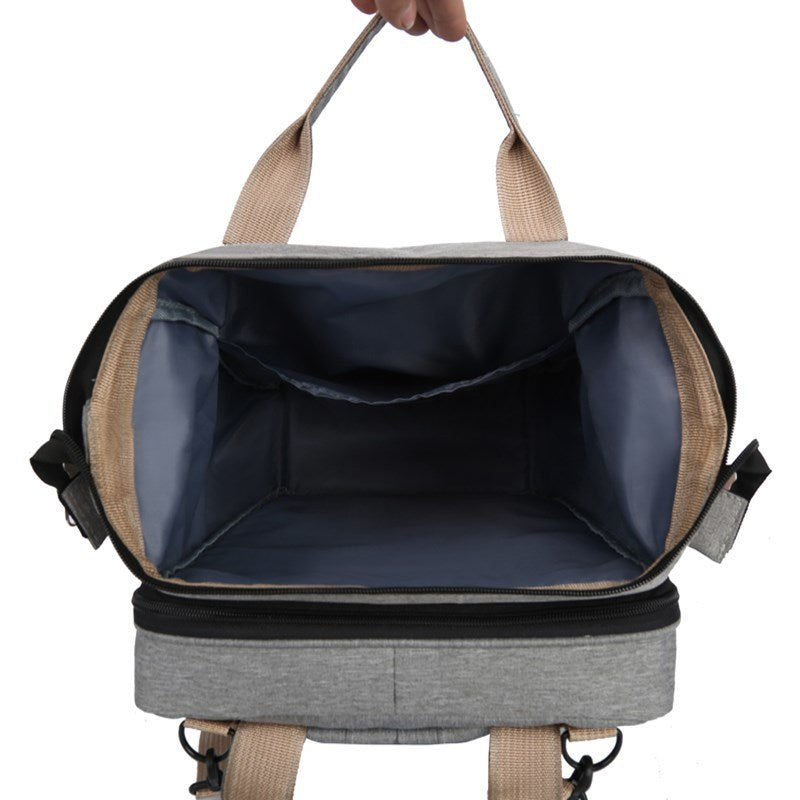 Sac à langer de voyage pliable avec double bandoulière