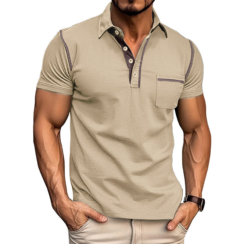 Men's Summer Slim Fit Quick-Dry Short-Sleeve Polo Shirt Navy White Black Khaki Army Green Wine Red
