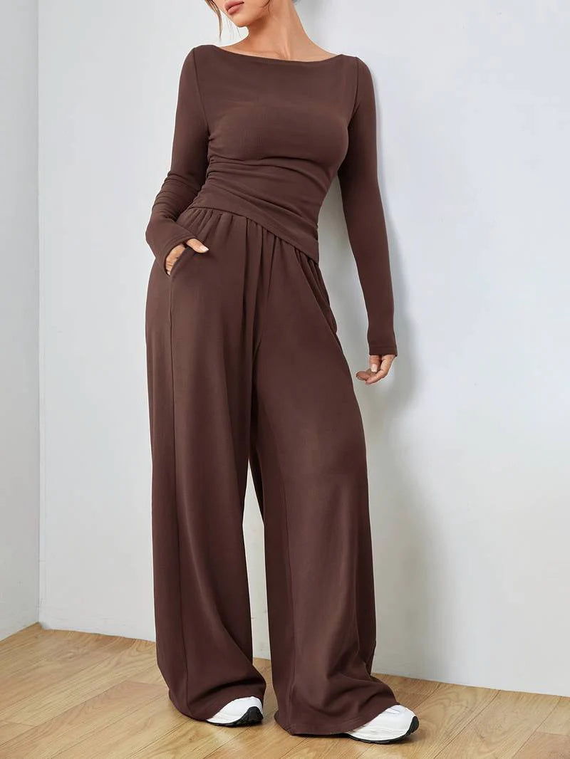 Costume décontracté irrégulier à manches longues pour femme avec poches, en coton, tailles S-XL