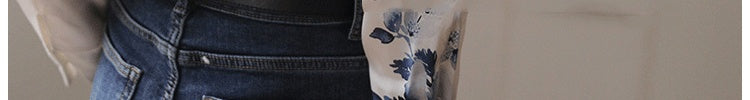 Women's Satin Silk Long Sleeve Shirt with Small Country Style