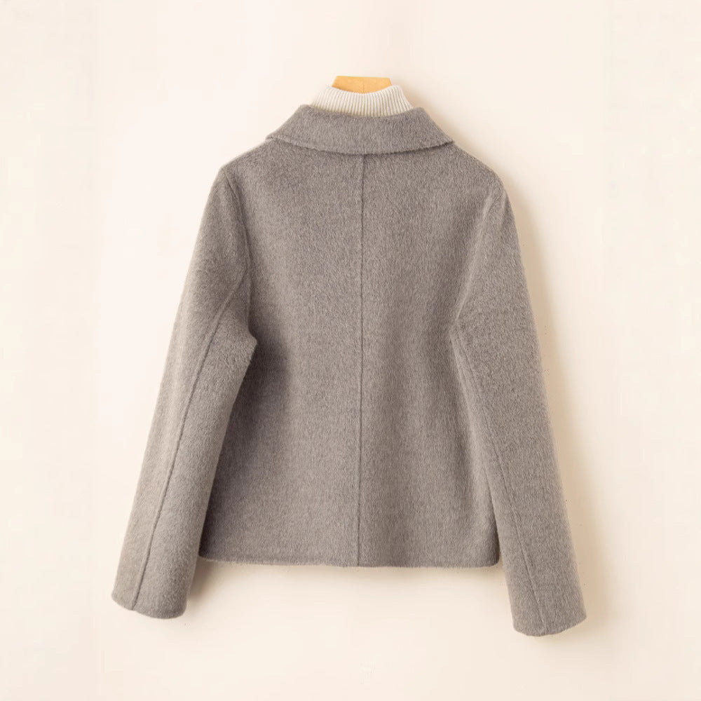 Double-Sided Women's Short Wool Overcoat Small Size