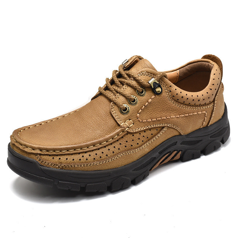 Men's British Style Business Casual Cowhide Lace-Up Shoes