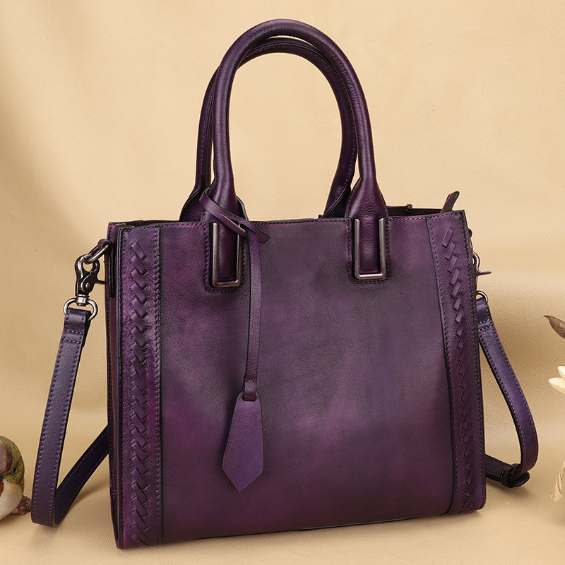 Handmade First Layer Cowhide Women's Large Messenger Bag 30x25x12cm