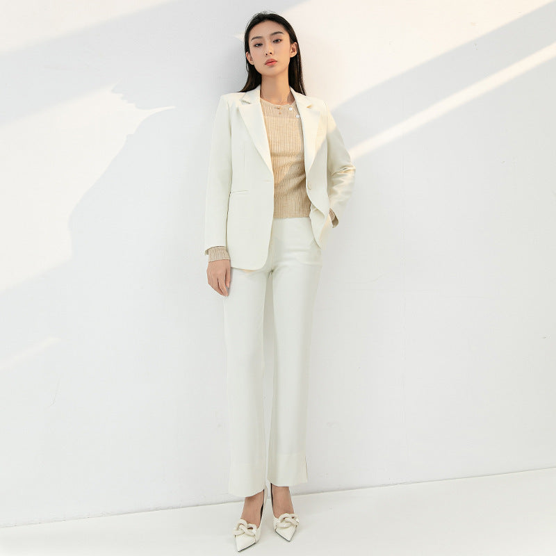 Women's High Waisted Loose Fit Straight Tube Casual Suit Pants