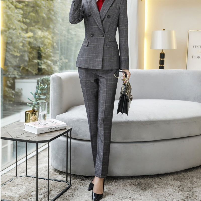 Slim Small Gray Formal Suit Work Clothes