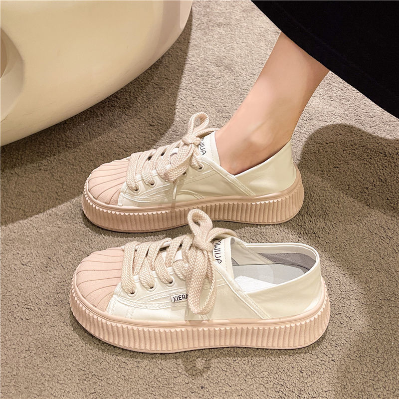 Chaussures basses Shell polyvalentes et chic pour étudiants en blanc et rose