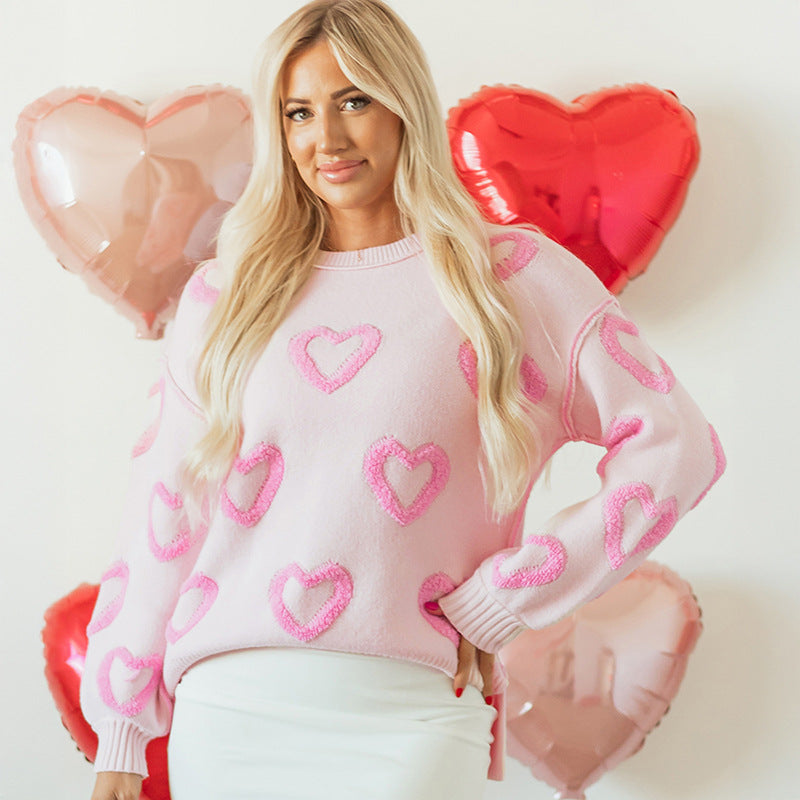 Pull en maille épaisse à col rond pour femme