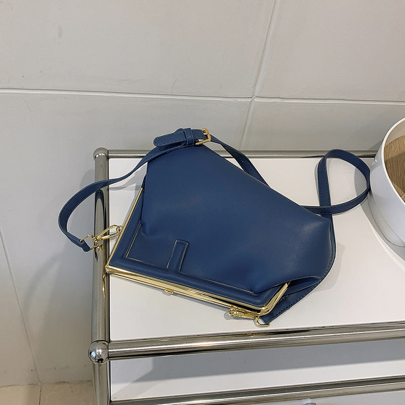 Irregular Textured One-Shoulder Bag - Medium Soft PU, 14x20x8cm