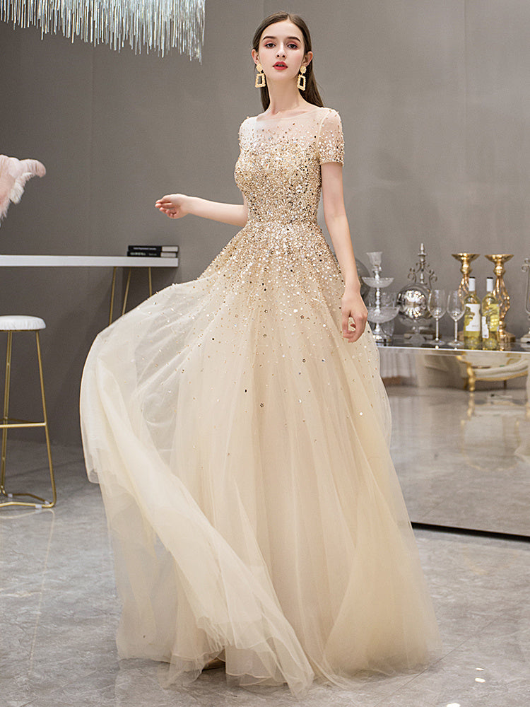 Robe longue d'hôtesse de luxe léger en mélange de polyester pour femme