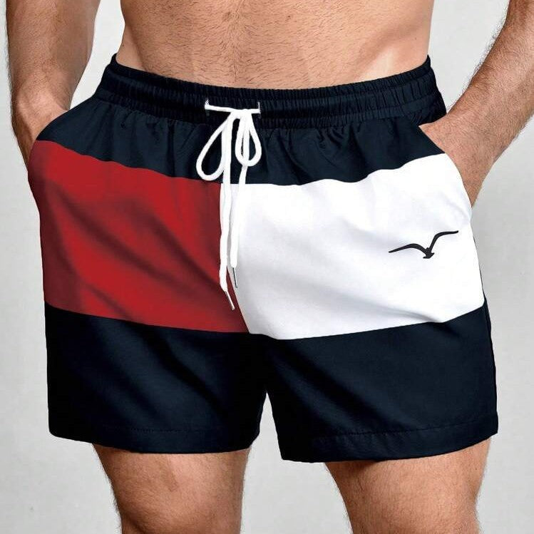 Pantalon décontracté imprimé avec cordon de serrage à la taille et poches en biais