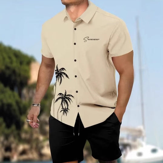 3D Digital Print Short Sleeve Shirt and Shorts Set