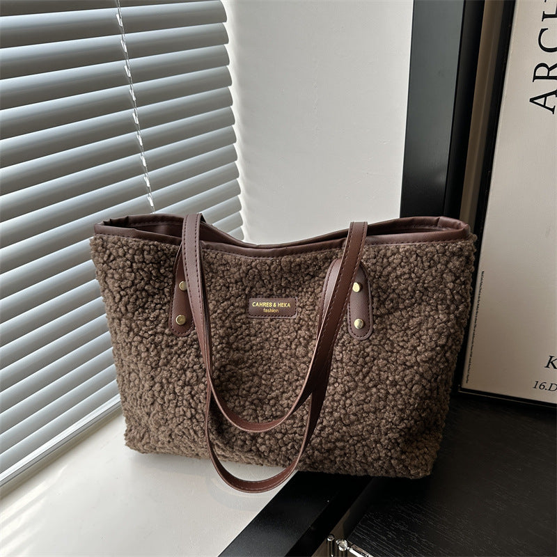 Furry Versatile Bucket Shoulder Bag
