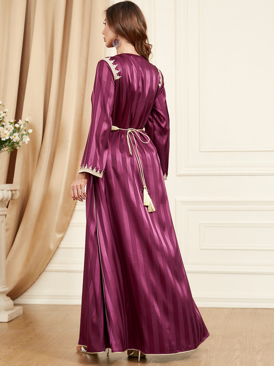 Satin Two-Piece Evening Dress for Arabian Women in Multiple Sizes and Colors