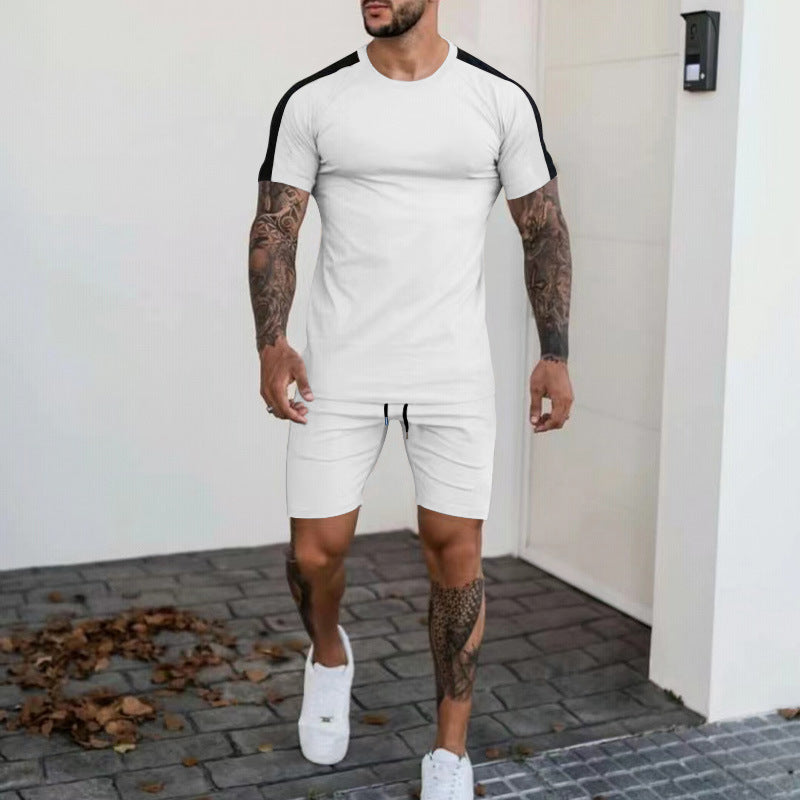 Men's Short Sleeve Sports T-Shirt and Shorts Set