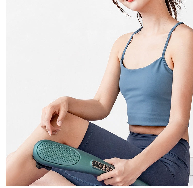 Bâton de massage USB rechargeable avec 4 têtes de contact pour un soulagement complet du corps