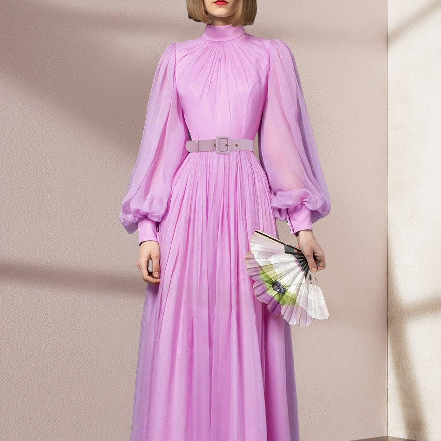 Women's High-End Premium Purple Pink Long Dress