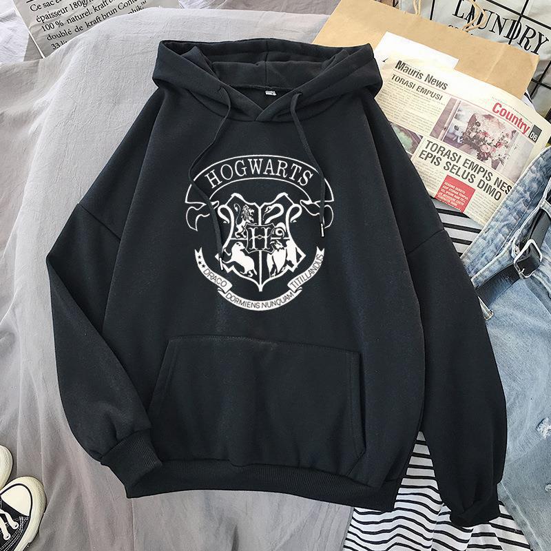 Autumn Winter Casual Loose-Fit Printed Hoodie Sweater