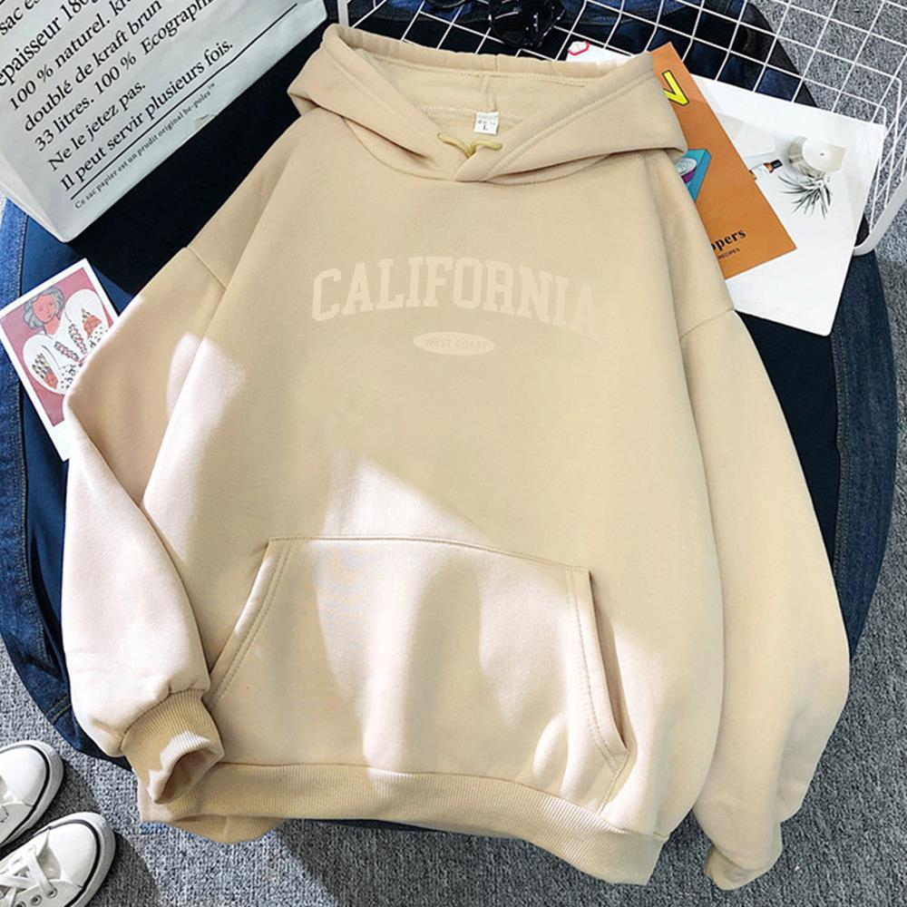 Women's Hooded Round Neck Street Pocket Sweatshirt