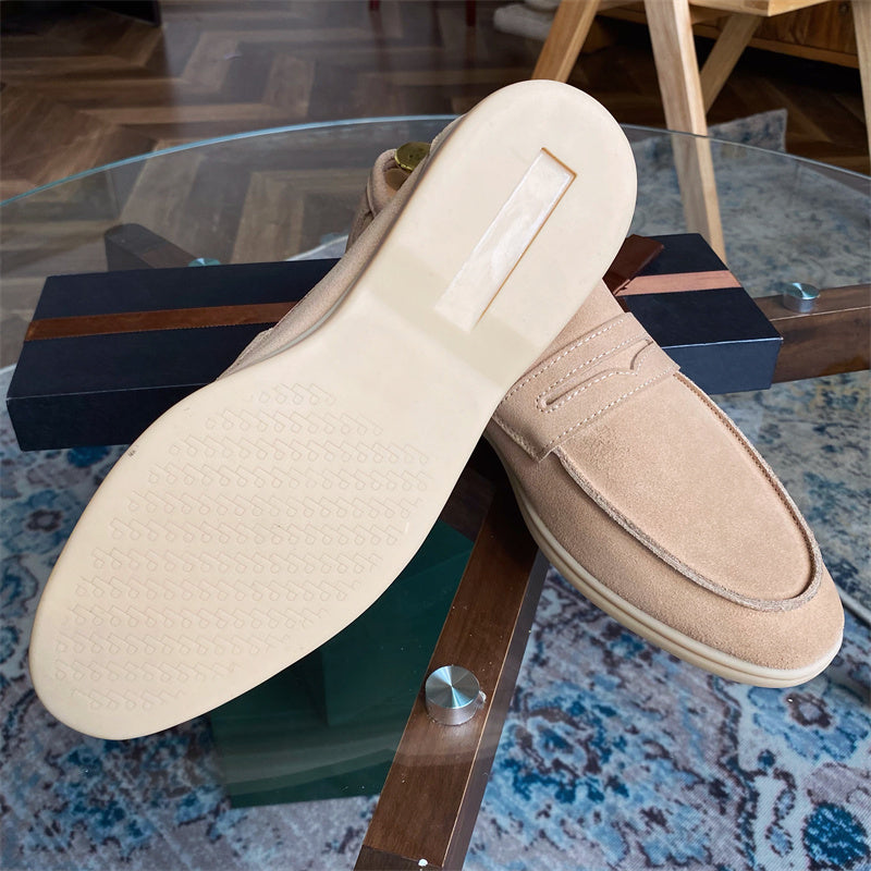 Handmade Genuine Leather Men's Casual Apricot Shoes Size 38-44