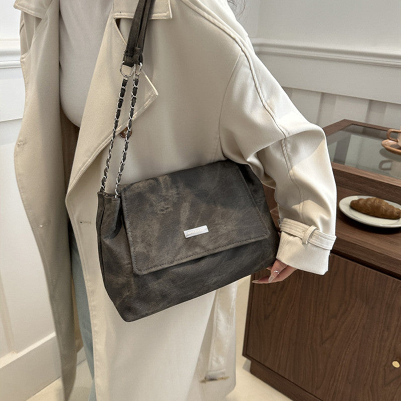 Women's Large Capacity Stylish PU Chain Crossbody Bag 28.5x20x9cm