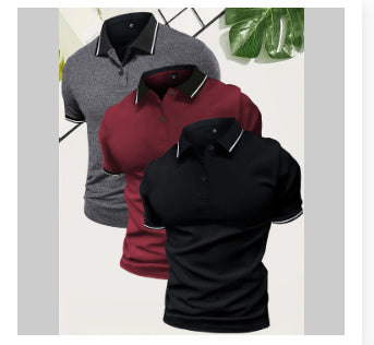 Slim Fit Polo Shirt Lapel Short Sleeve Golf Sports Top