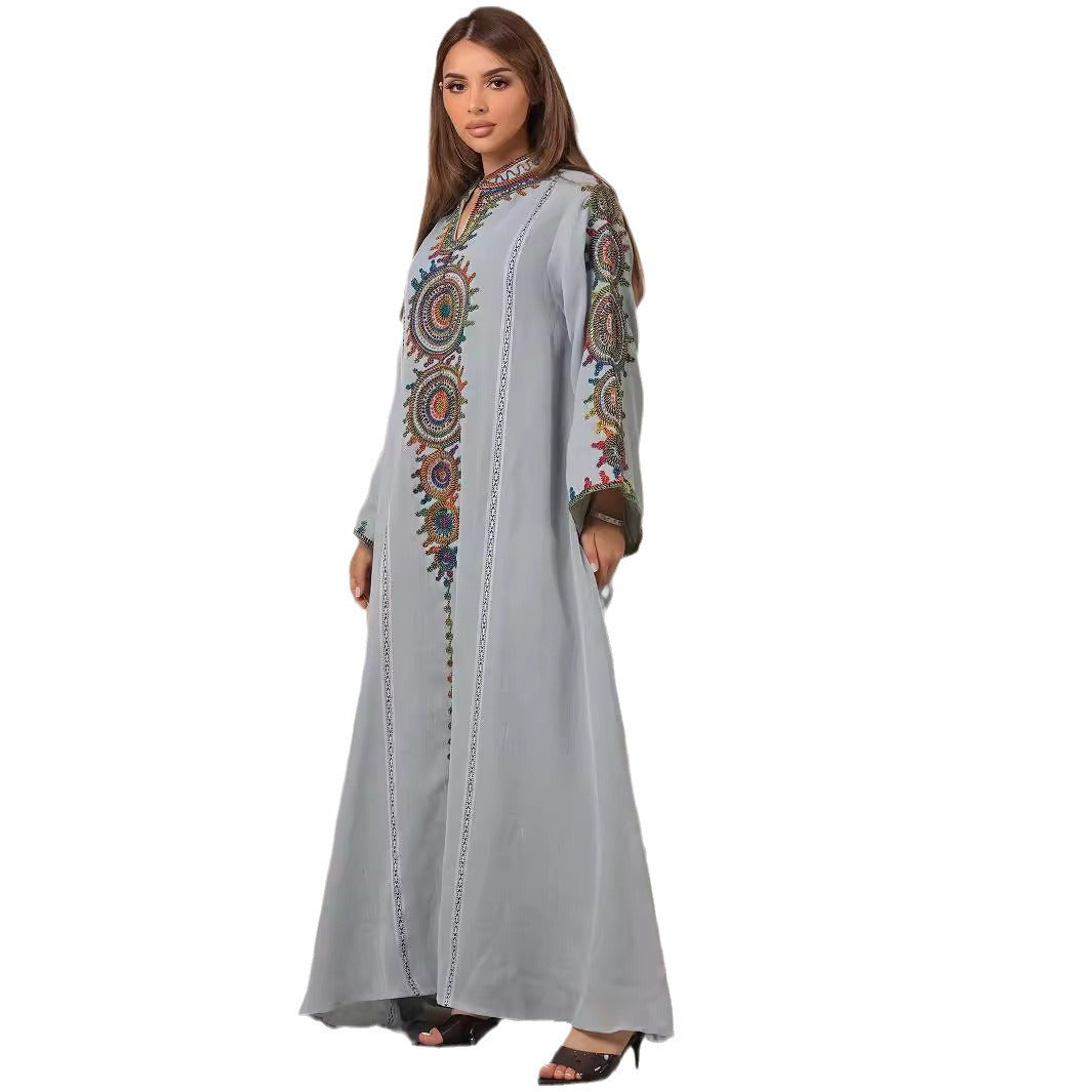 Arab Women's Embroidered Robe New Dress