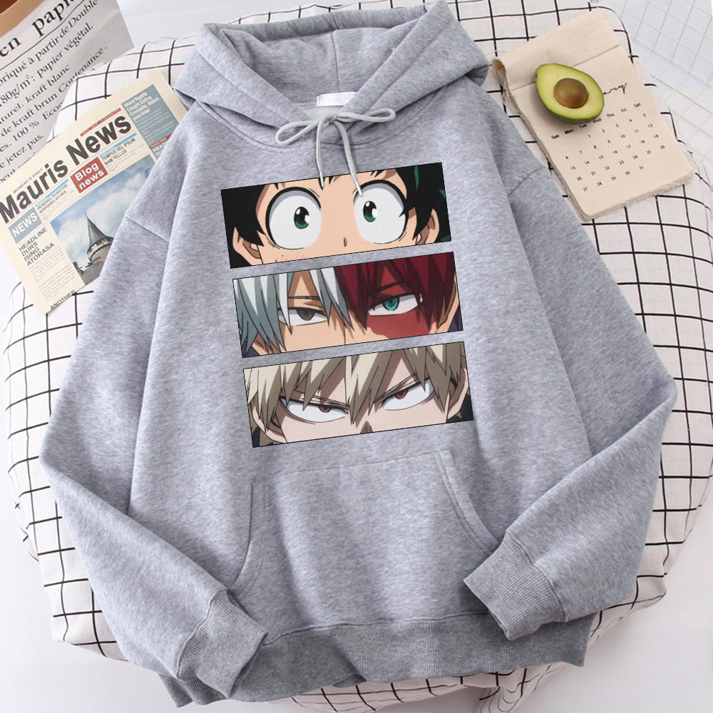 Sweat à Capuche Ample Unisexe pour Couple Automne Hiver