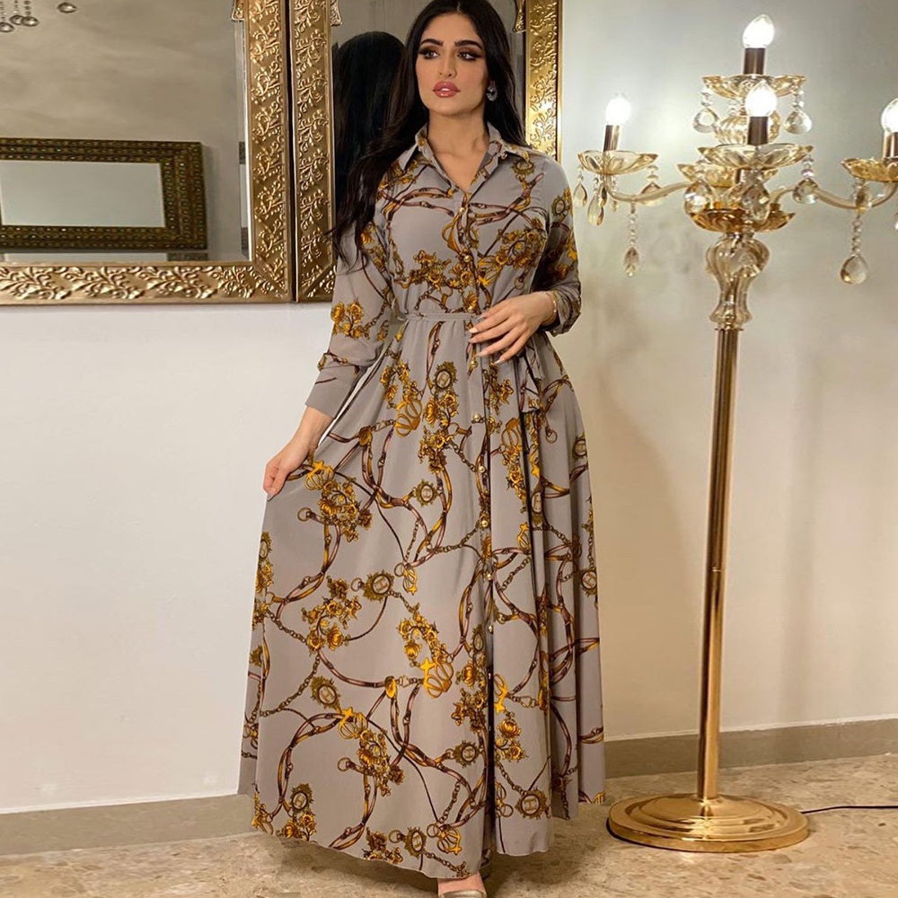Robe vintage de style musulman pour femme avec lacets du Moyen-Orient