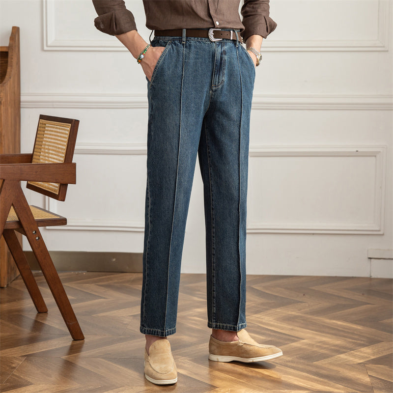 Vintage Blue Denim Straight Leg Lounge Pants Thin & Breathable