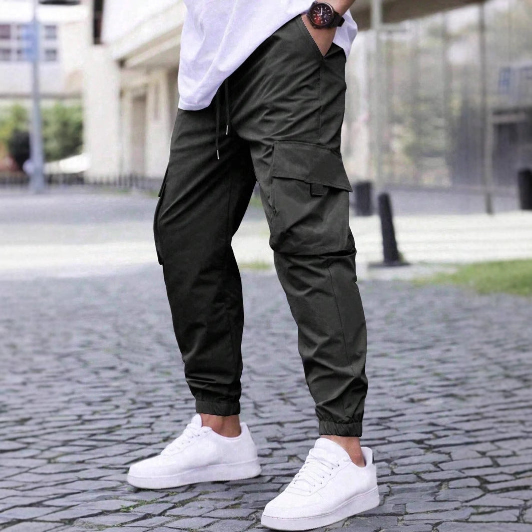 Workwear Casual Drawstring Elastic Waist Track Pants