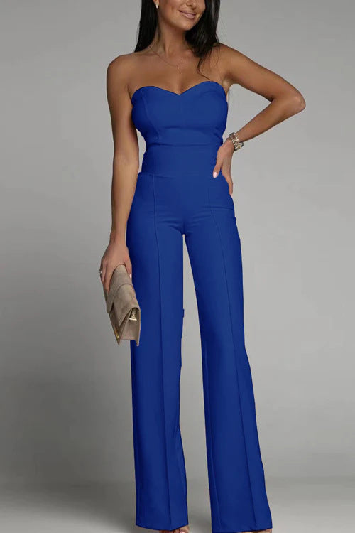 Women's Slim-Fit Sleeveless Geometric Tube Top Jumpsuit