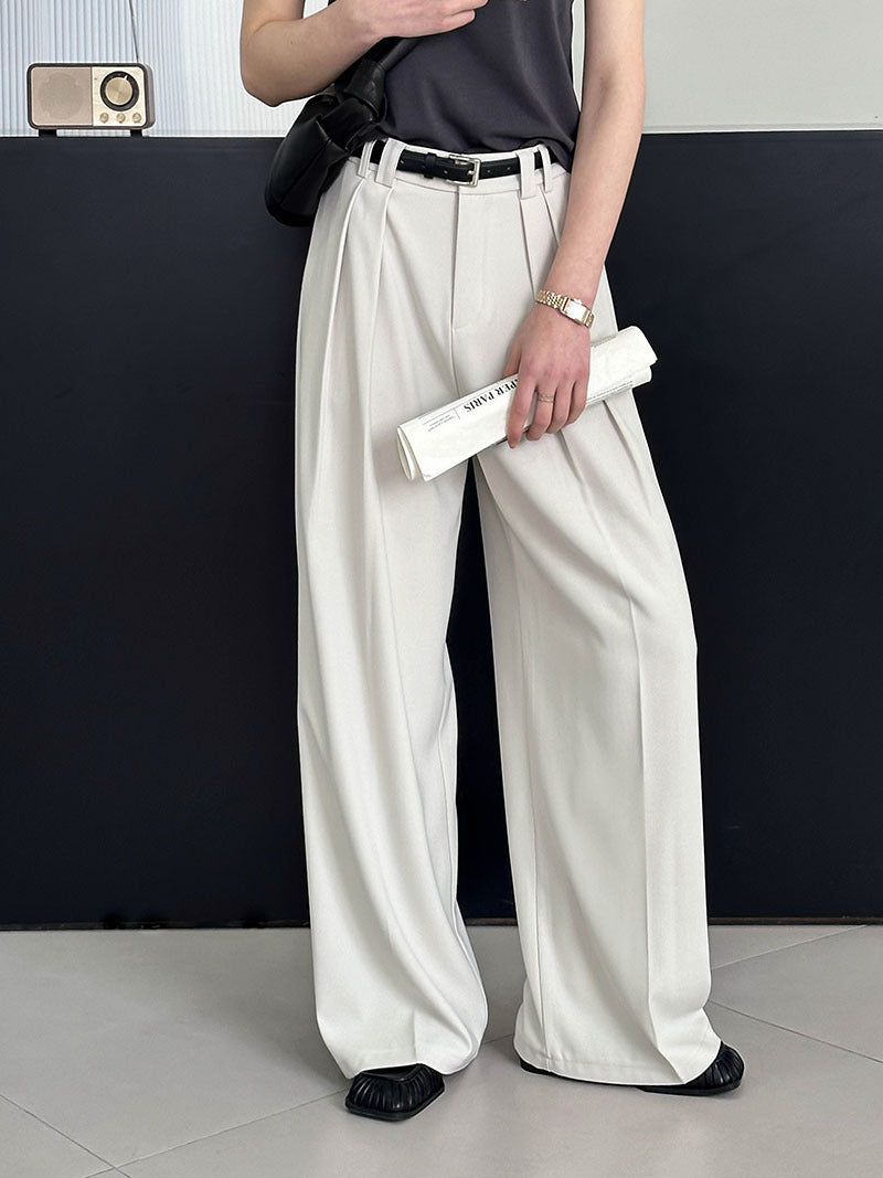 Pantalon décontracté ample rétro à jambe large pour femme