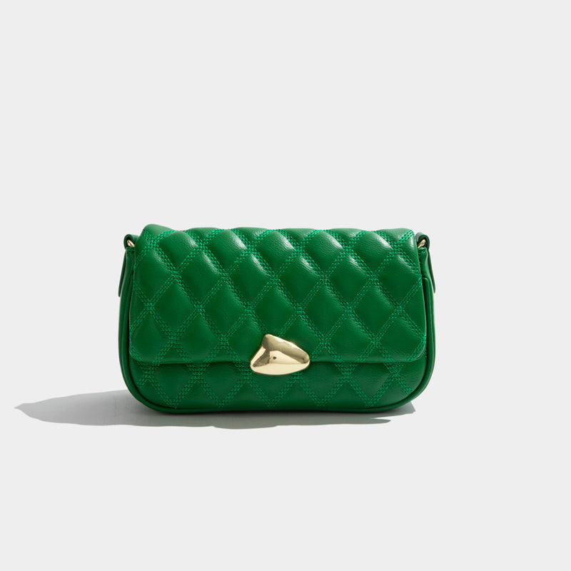 Ladies Candy Color PU Leather Rhombus Chain Shoulder Bag