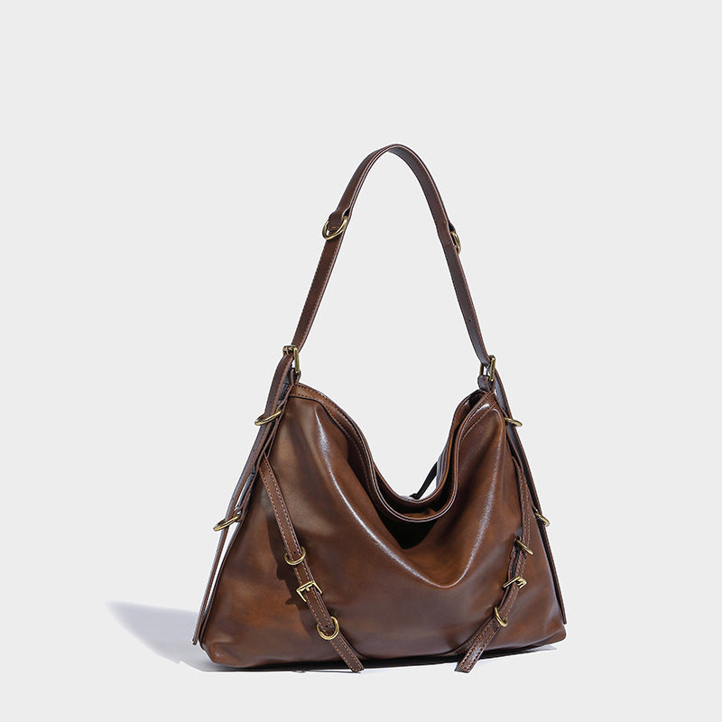Women's Niche Designer Soft PU Leather Shoulder Handbag