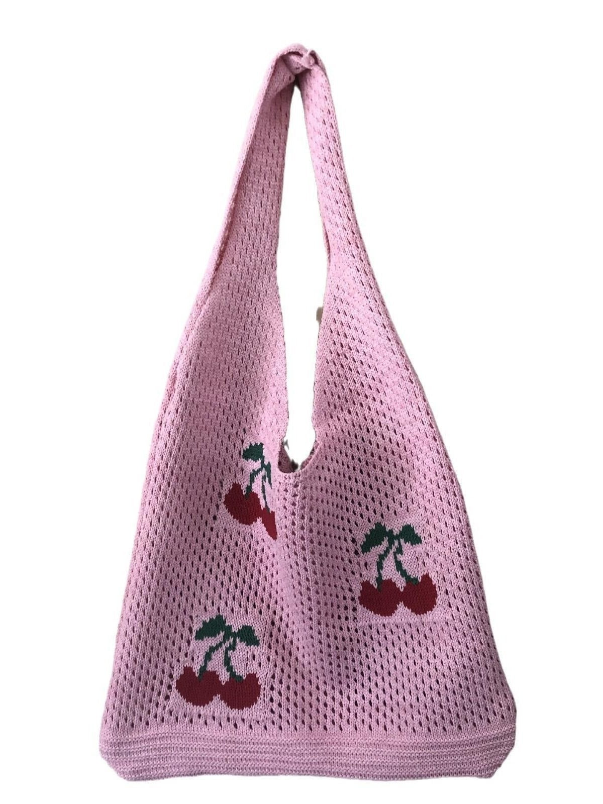 Strawberry Knitted Hollow Bag Polyester Urban Simplicity