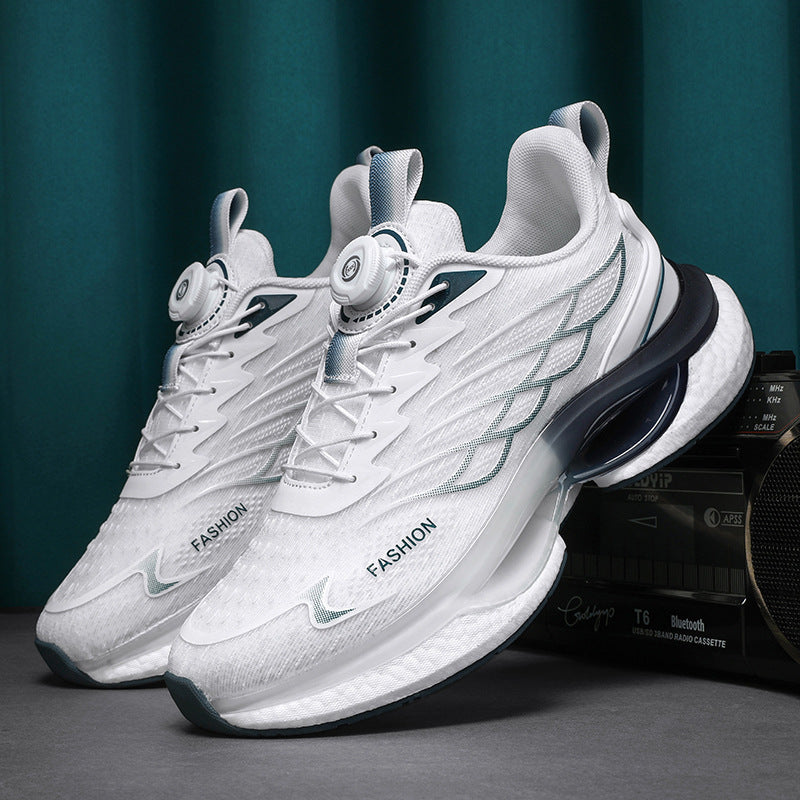 Chaussures de course pour hommes à boucle tournante à coussin d'air tissé volant