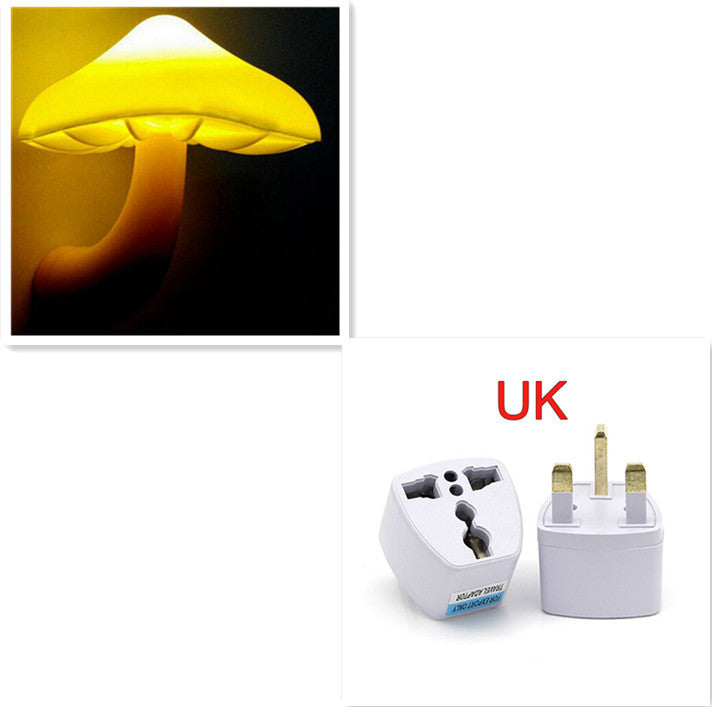 Mushroom LED Night Light with Sensor Warm White EU US Plug Wall Socket Lamp
