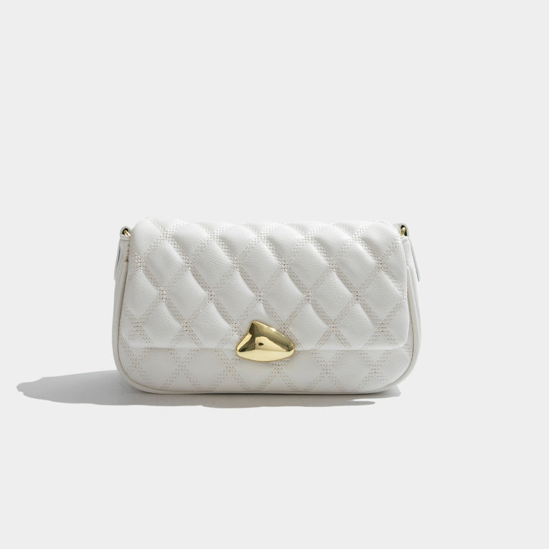 Ladies Candy Color PU Leather Rhombus Chain Shoulder Bag
