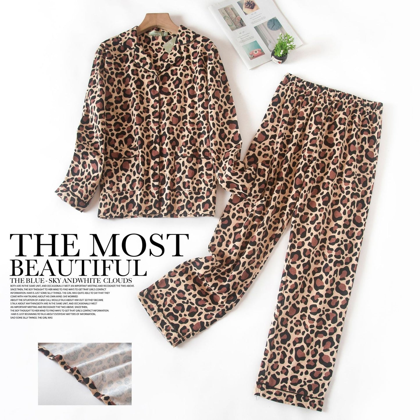 Women's Flannel Long-sleeved Trousers Home Wear Suit