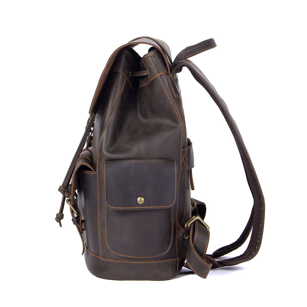 Large-Capacity Leather School & Travel Bag for Men