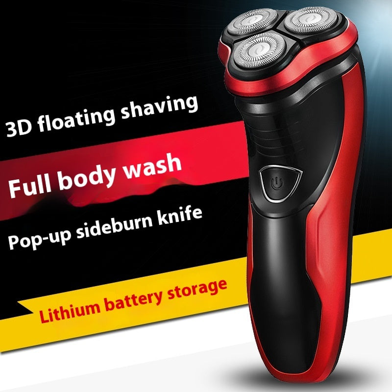 Rasoir Électrique Rechargeable pour Hommes - Rouge, Entièrement Lavable, 60 min d'Autonomie