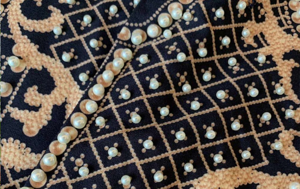 Women's Padded Suit Jacket with Bubble Bead Printing