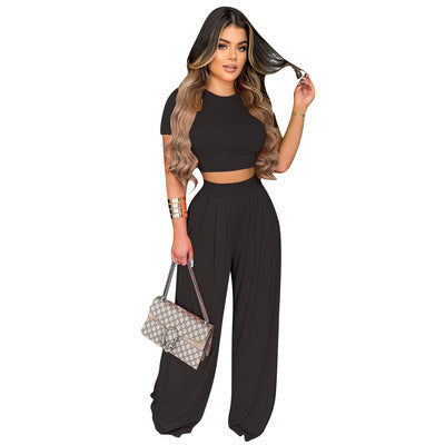 Casual Wide Leg Two-Piece Set for Women