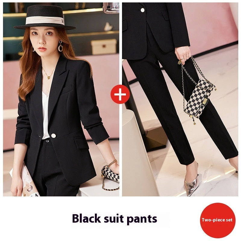 Women's Business Two-Piece Blazer Suit Polyester Fiber