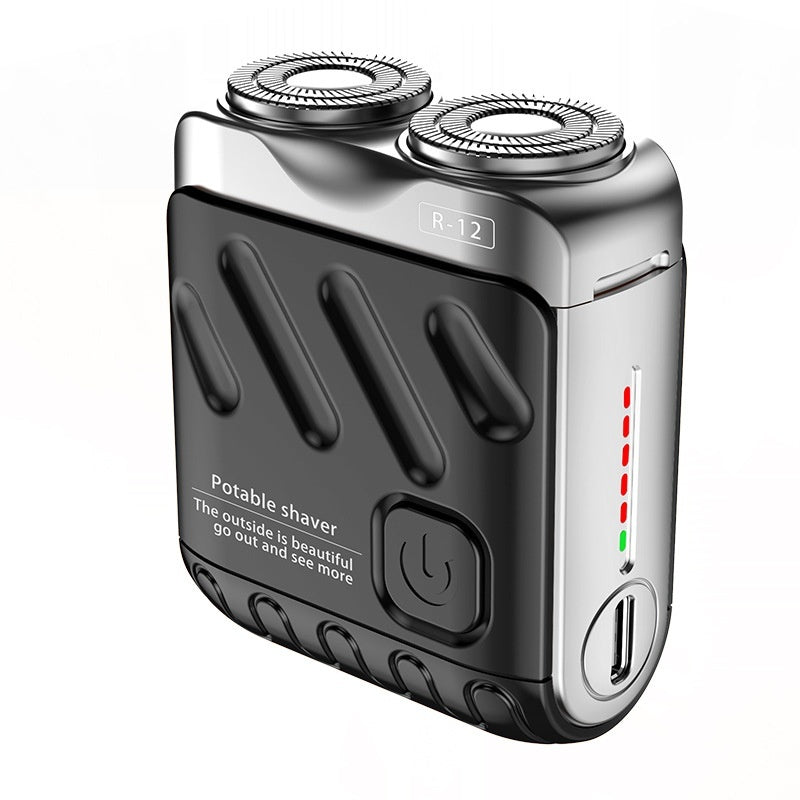 Rasoir électrique rotatif portatif à double anneau rechargeable de poche pour hommes