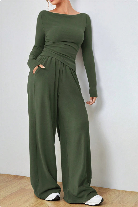 Women's Irregular Casual Long-Sleeve Suit Set