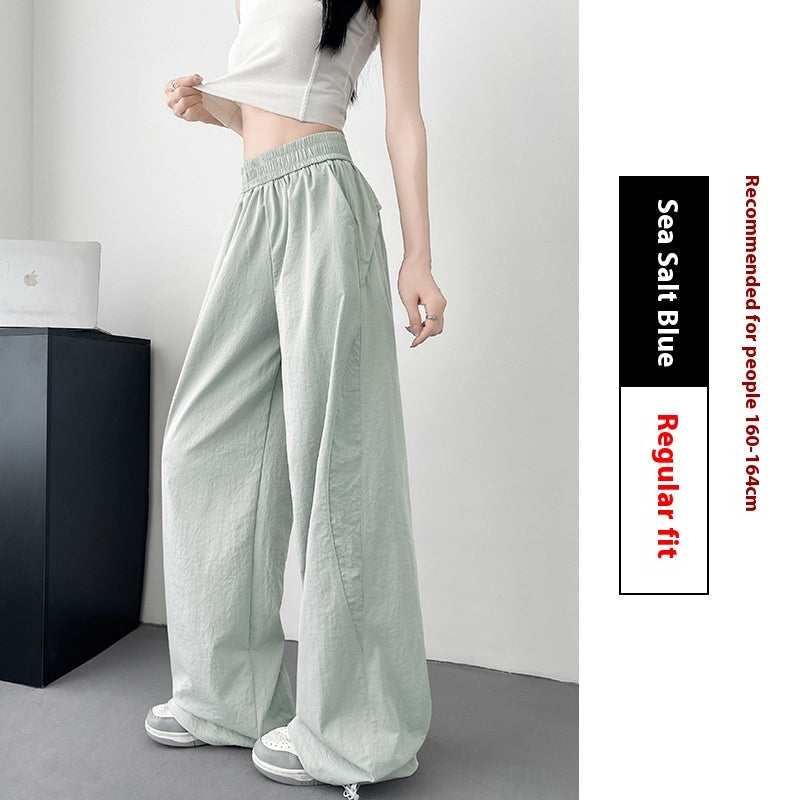 Women's High Waist Wide-Leg Sunscreen Pants Summer Cotton-Like
