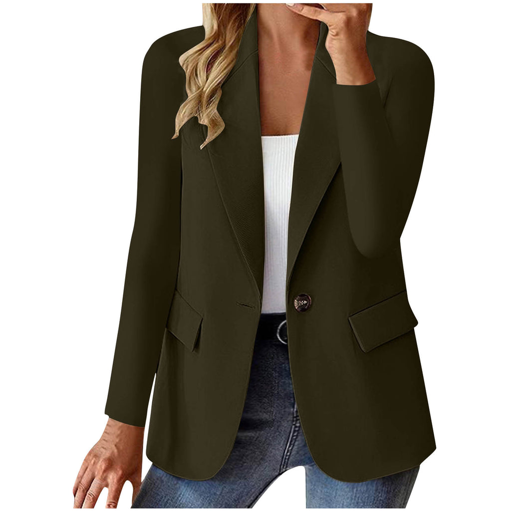 Women's Long Sleeve Solid Color Slim Fit Cardigan Jacket in Multiple Colors S-XXXL