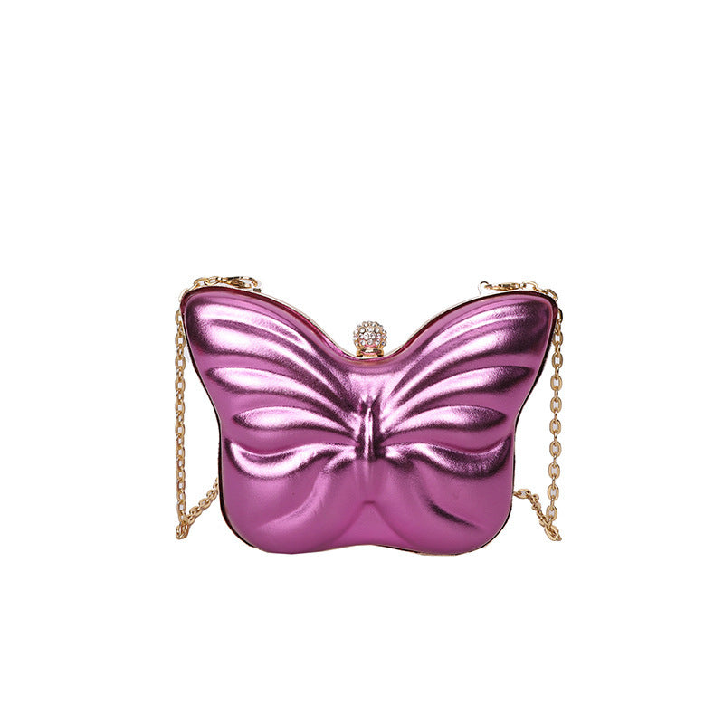 Women's Cute Butterfly PU Chain Crossbody Bag 19.5cm