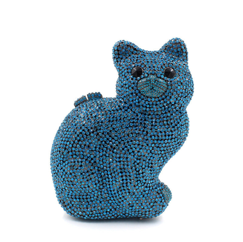 Kitty Rhinestone Handbag with Stranded Metal Crystal Detail